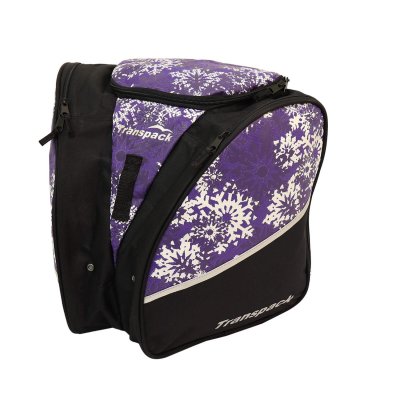 transpack purple snowflake skridskoväska