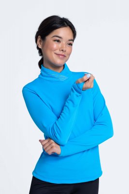 Långärmad träningströja med halvpolo - flera färger