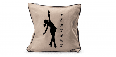 Personlig kudde med konståkare – Med valfritt namn