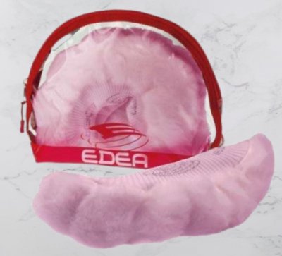 Edea skridskskydd med fuskpäls rosa